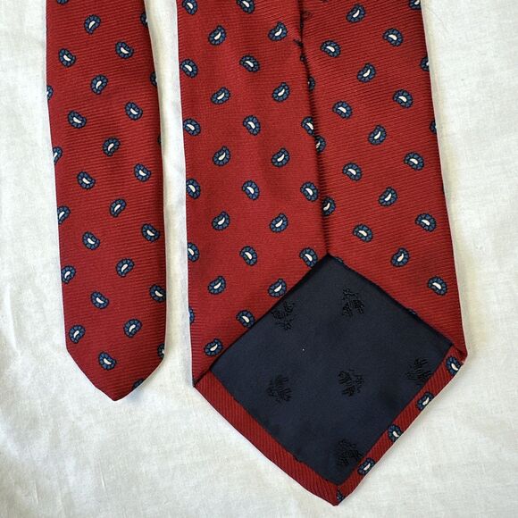 Brooks Brothers Makers Tie Red Paisley 100% Silk Made In The USA Necktie 59"L - Picture 5 of 6